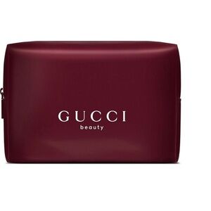 Gucci Beauty Wine Red Logo Zip toiletry bag, GWP